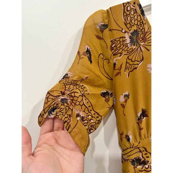 Free People Bonnie Keyhole Butterfly Print Midi Dress - Picture 8 of 14